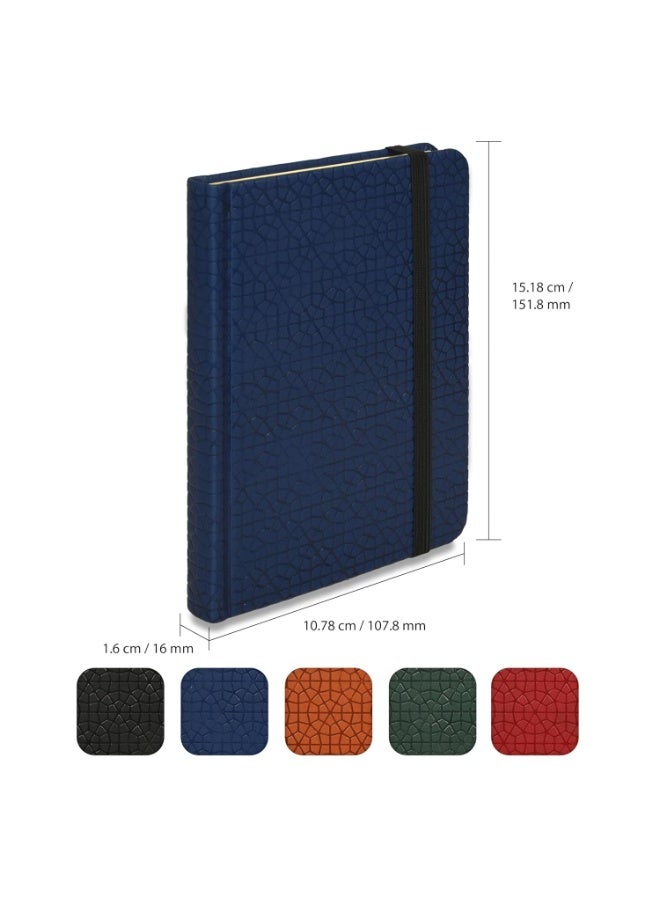 FIS® Executive Notebook, Italian PU Materials, A6 Size(105x148mm,) Round Corners, 96 Sheets, Single Ruled, 70gsm Italian Ivory Paper with Elastic Band Closure, 1 Piece, Blue Color-FSNBEXA6BLD4 - Image 4